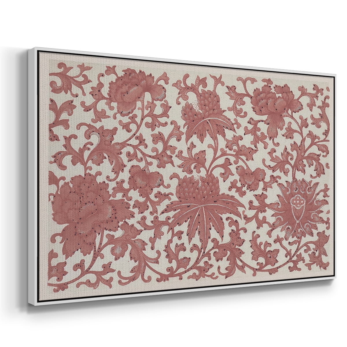 Vintage Abstract Print-XXVIII Framed in White Wood Gallery Wrapped Canvas 25 in. x 37 in.
