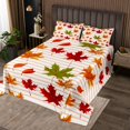 thumbnail image 2 of Fall Leaves Bedspread Set Maple Leaf Quilt Set King,Autumn Plant Coverlet Set Watercolor Botanical Quilted,Farmhouse Fall Decorations for Home, 2 of 5