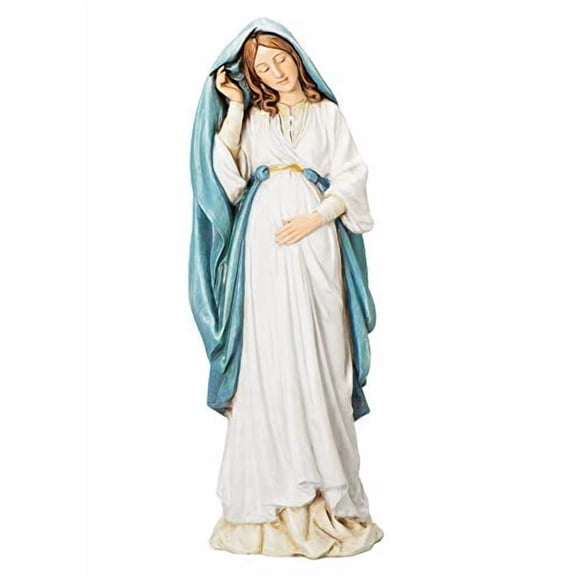 Pregnant Virgin Mary 9 Inch Resin Stone Indoor Outdoor Garden Statue Figurine