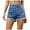 Blue, variant on Jean Shorts Womens 2026 Summer Fashion High Waisted Slim Fit Wide Straight Leg Denim Shorts