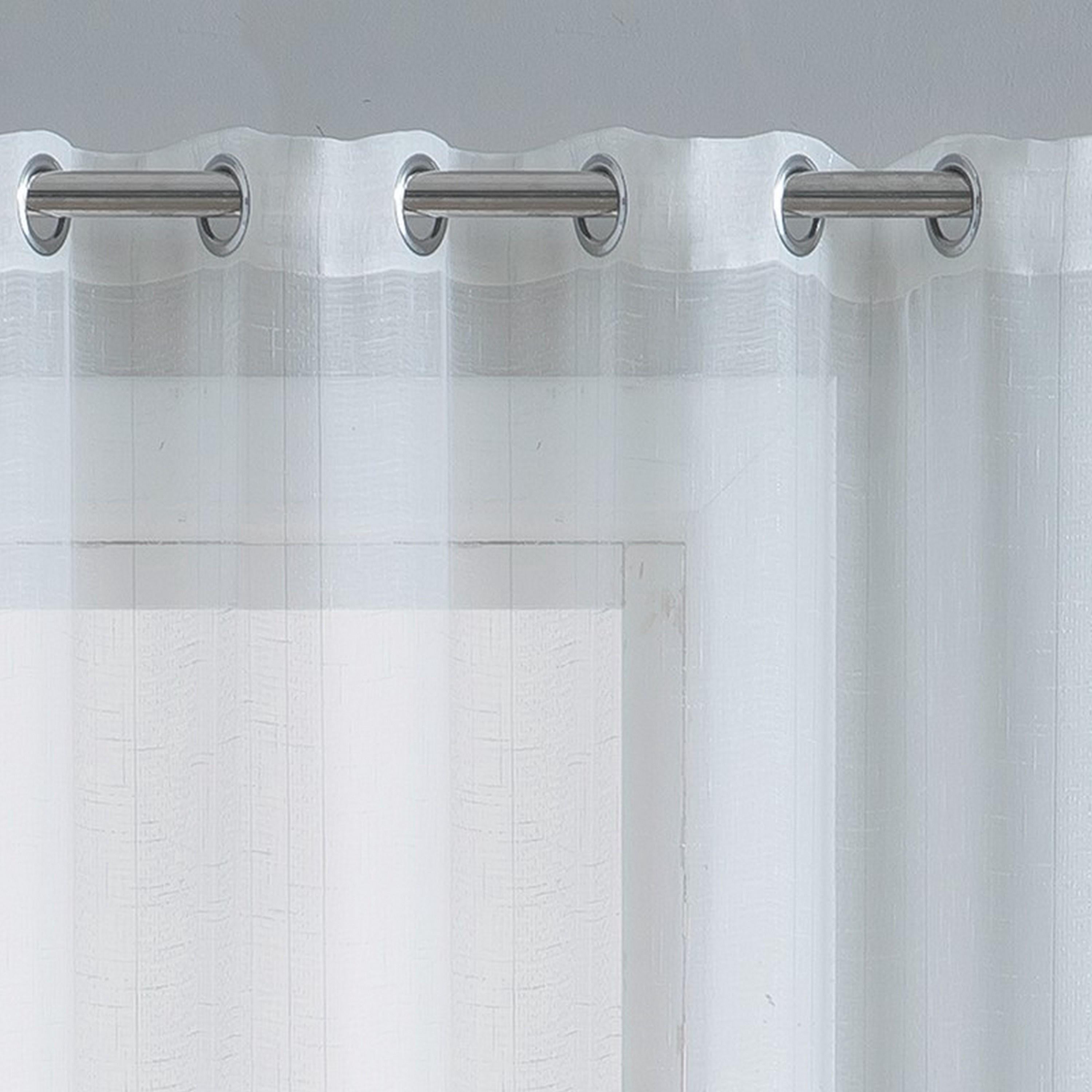 VCNY Home Martina 2-Piece White Metallic Sheer Curtain Panel Set, 52" x 96"