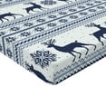 thumbnail image 2 of Ambesonne Nordic Fitted Sheet, Pixel Art Style Reindeer, King Size, Pale Blue Dark Blue, 2 of 3