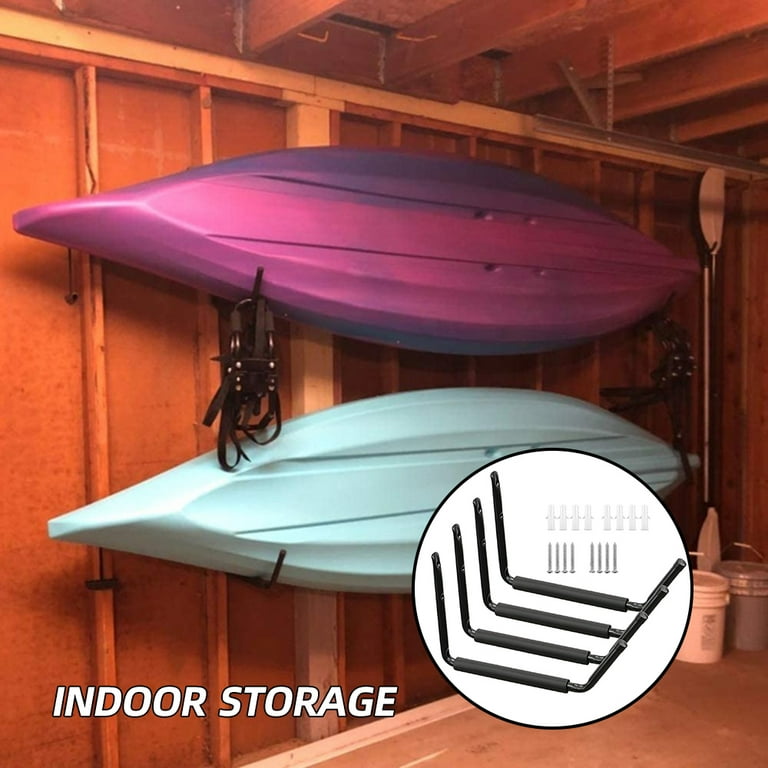 Walmeck Kayak Storage Racks Heavy Duty Wall Hooks for Canoe Kayak 4pcs Garage Hangers