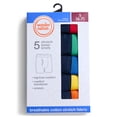 thumbnail image 4 of Wonder Nation Boys Underwear Stretch Cotton Blend Boxer Briefs, 5-Pack, Sizes S-XL, 4 of 7