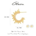 thumbnail image 2 of GDCOIN Open Spike C Shape Earrings 14K Gold Plated Simple Everyday Jewelry for Women, 2 of 9