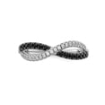 thumbnail image 4 of 14K White Gold Ring Band Diamond Round Black & Twisted, 4 of 5