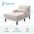 thumbnail image 5 of MUZZ Chaise Lounge Indoor, Modern Velvet Fabric Indoor Lounge Chair and Sleeper Sofa for Living Room, Small Space, Beige, 5 of 8