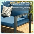 thumbnail image 5 of AECOJOY Patio Furniture sets Outdoor Metal Furniture sets with Two Storage Boxes on Sale Patio Conversation Set With Blue Cushions, 5 of 8