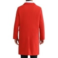 thumbnail image 3 of Overcoat for Men's Double Breasted Notched Collar Warm Winter Business Long Trench Coat with Pockets M Red, 3 of 6