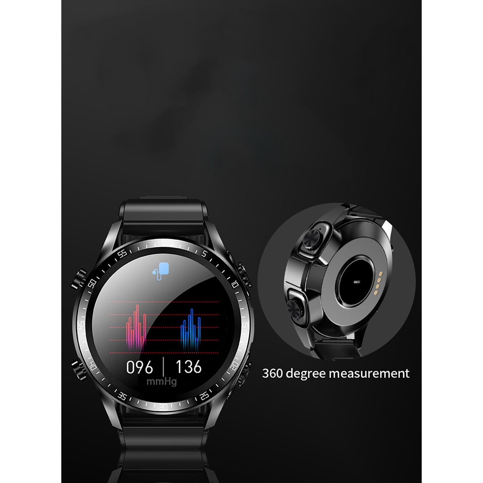 Smart Watches for Women Men - Bluetooth Watch With Earbuds, Round Fitness Watch With Pedometer, Calories, Sleep Monitor, Stress Monitor For IOS And