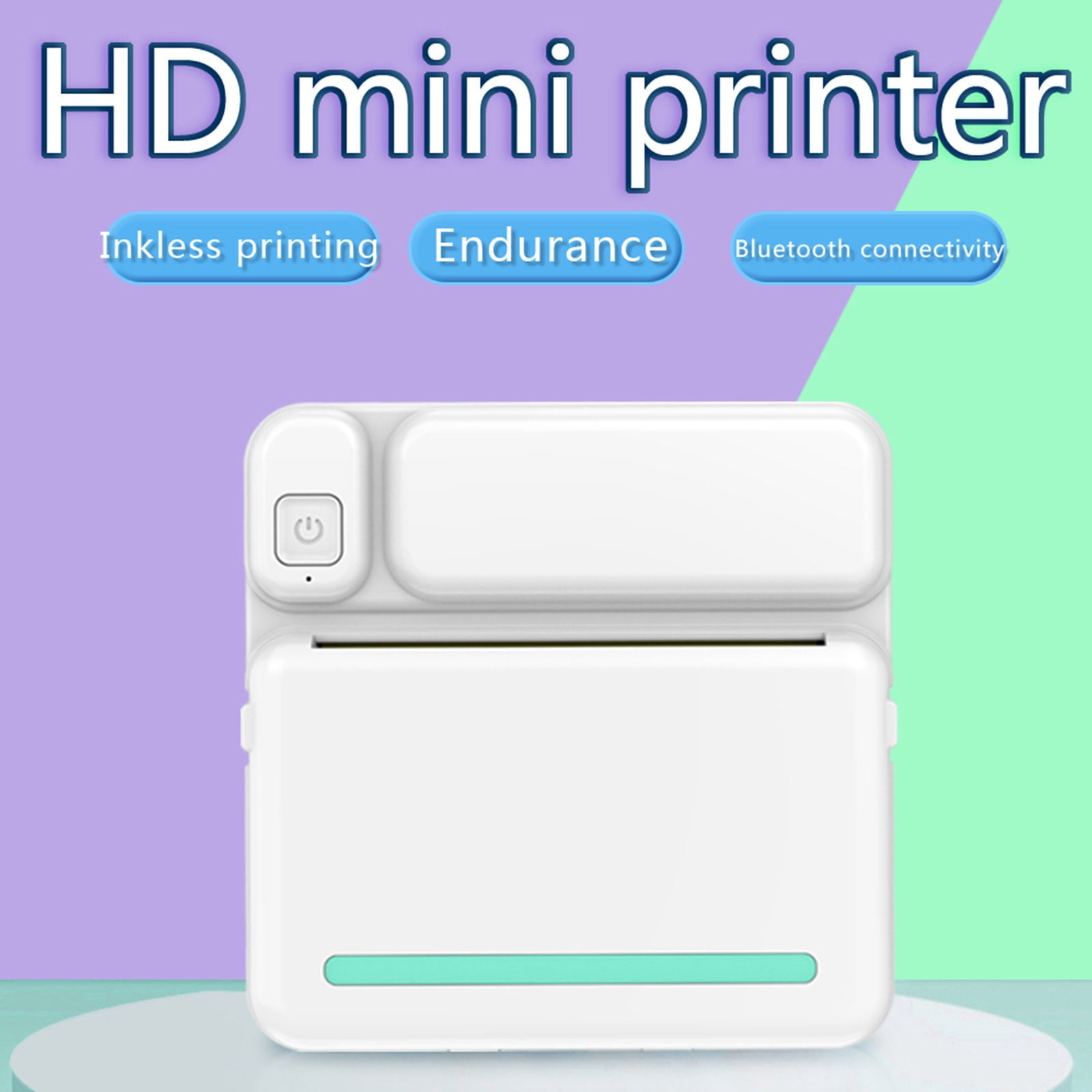 Portable Bluetooth Printer, Mini Wireless POS Thermal Printer, Photo Printing for iOS Android Phones, 57mm, Includes 3 Paper Rolls