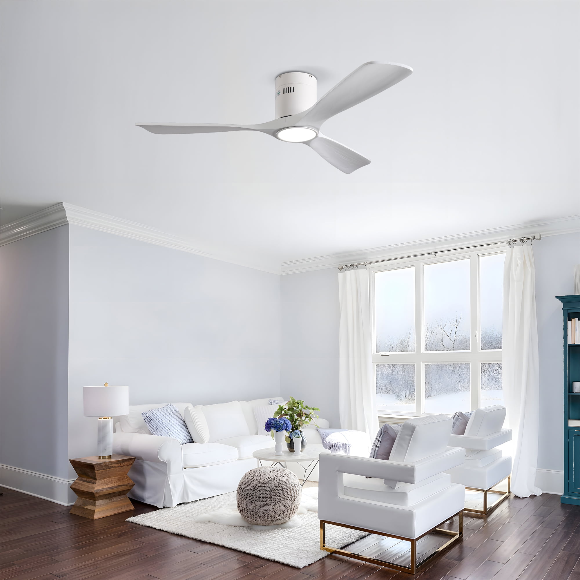 BOFANG 52 in Dimmable LED Ceiling Fan, Quiet DC Motor with Remote, 6 Speed