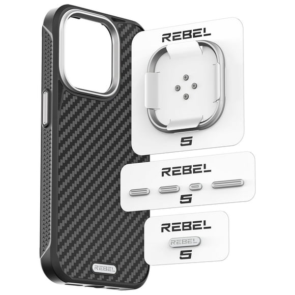 Kit de componentes metálicos REBEL GEN6/GEN5 para iPhone Pro Max, plateado