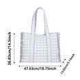 thumbnail image 2 of Women's Vintage Gingham Floral Quilted Tote Bag, Large Capacity Casual Shoulder Bag for Shopping, 2 of 6