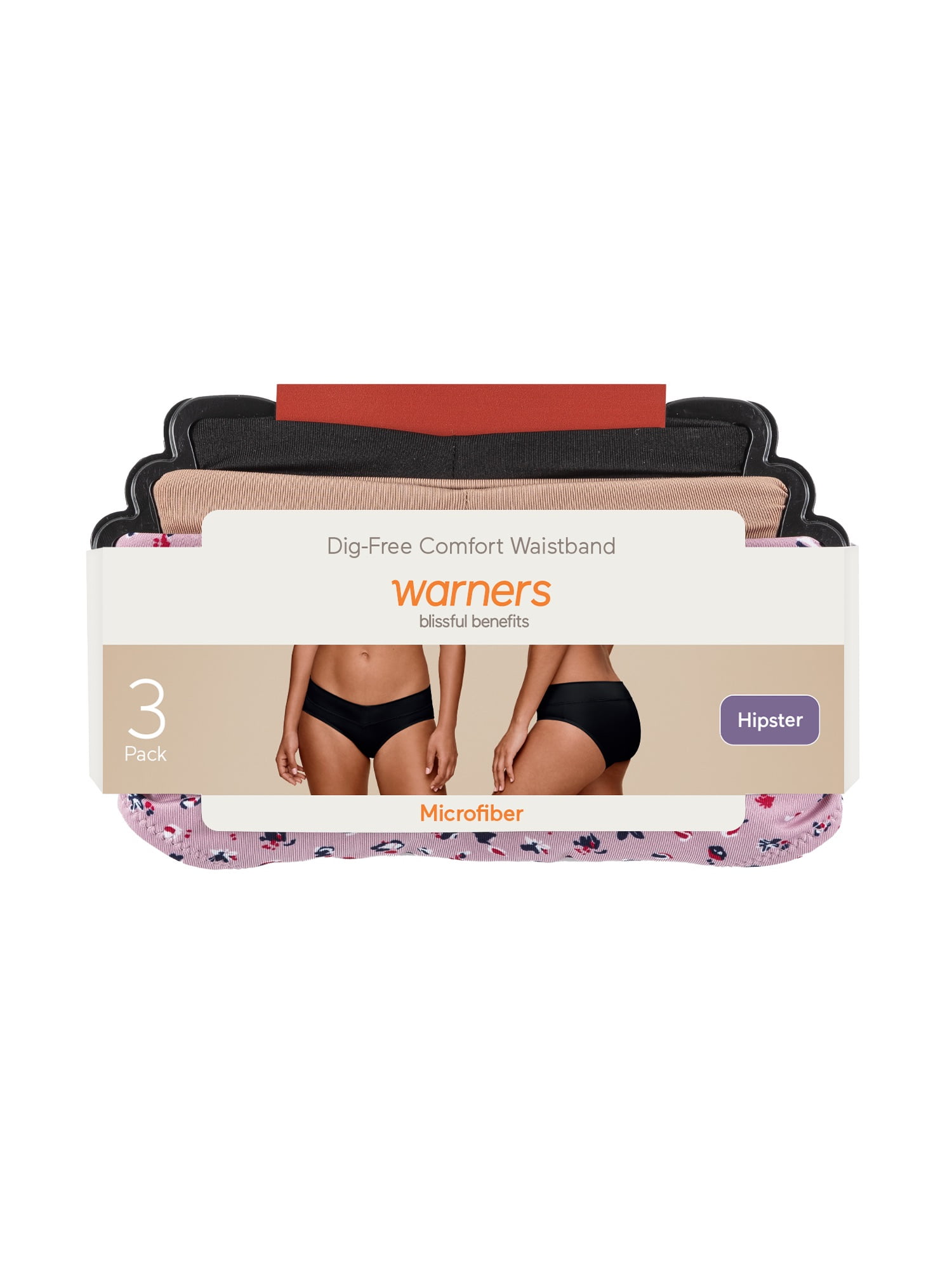 Warners® Blissful Benefits Women's Dig-Free Comfort Waist Microfiber 3-Pack Hipster