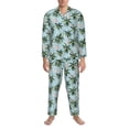 thumbnail image 3 of Daiia Flamingos And Palms for Men's Long-Sleeved Pajama Set – Soft & Comfortable Sleepwear Button-Up Pajamas Cozy Lounge Wear-Small, 3 of 7