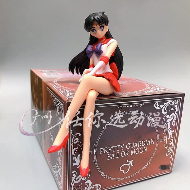 Sailor Moon-figura de Pvc para decoración de coche, modelo de juguete para regalo, Usagi, Rei, Hino, Ami, Mizuno, posición sentada