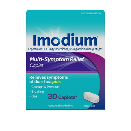 Imodium Multi-Symptom Relief Anti-Diarrheal Medicine Caplets, 30 (Best Over The Counter Medicine For Nausea And Diarrhea)