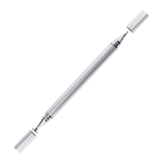 2-in-1 Capacitive Stylus Pen with Disc and Fiber Tips - Magnetic Cap for Tablets and Touchscreens