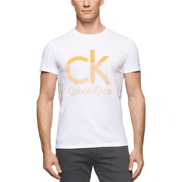 Calvin Klein CK Logo Camiseta gráfica para hombre, blanco, XX-Large