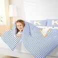 thumbnail image 5 of Feelyou Initial K Letter Bedding Comforter Set for Kid, Fashion Stripes Ombre Twin Comforter Sets, Fairy Tale Princess Reversible Bedding Set, Breathable Home Decor, 2pcs, 5 of 9