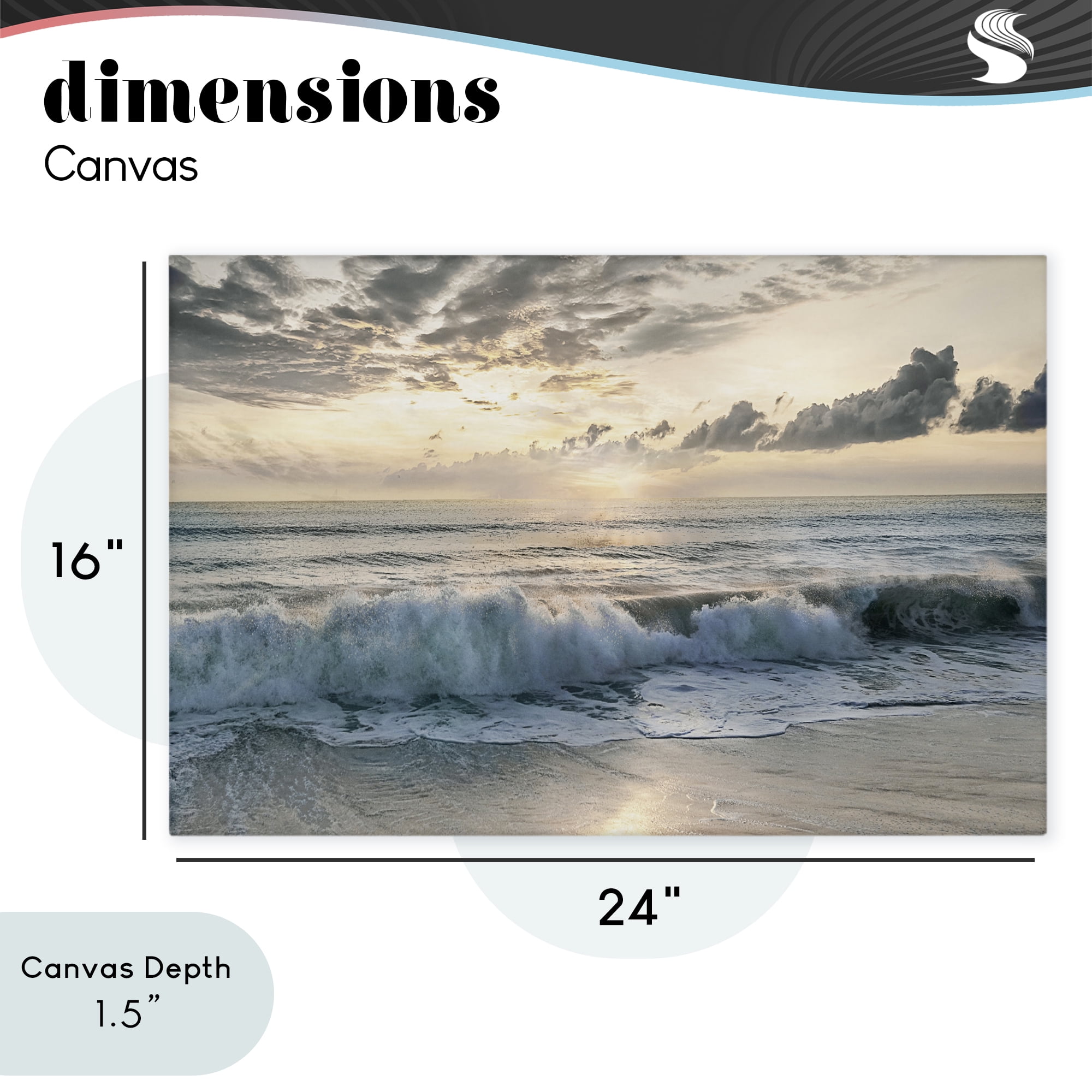 Stupell Industries Sunset Foam Along Shoreline Canvas Wall Art, design by Mike Calascibetta