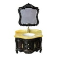 thumbnail image 3 of Tocador de baño para casa de muñecas, muebles en miniatura para muebles, modelo DIY, 1/12 negro marrón, 3 of 9