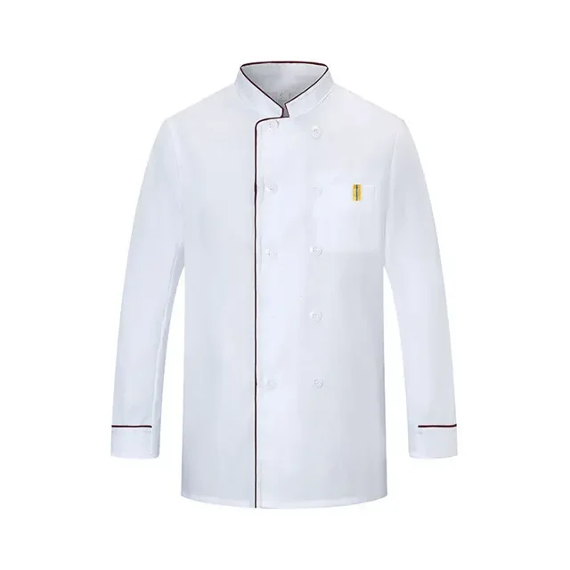 Chef‘s Work Clothes Men‘s Long-sleeved Chef‘s Work Clothes Kitchen Clothes Restaurant Hotel Work Clothes Canteen Chef‘s Clothes FWZ