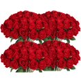 thumbnail image 1 of Rosas rojas artificiales de seda Jefuzh de imitación, 100 unidades, para decoración, 1 of 7