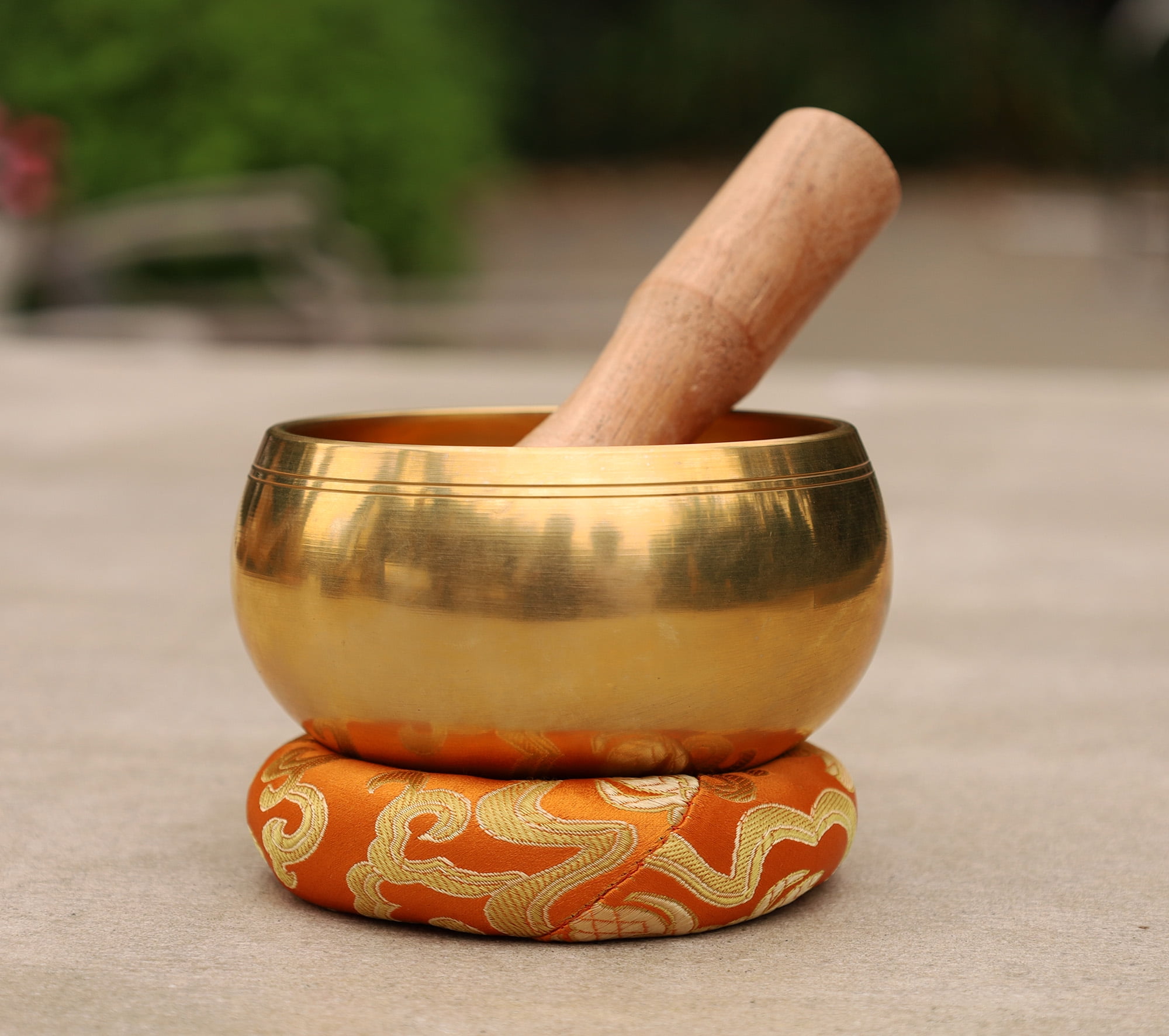 size:8cm wood stick Healing Relaxation Therapy,Stress & Anxiety Relief,Chakra Healing Tibetan Singing Bowl Set,Easy to Play with Dual-End Striker and Cushion,for Meditation 