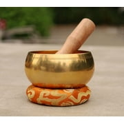 Medium ~ Tibetan Singing Bowl Set ~ With Mallet, Brocade Cushion ~ For Meditation, Chakra Healing, Prayer, Yoga