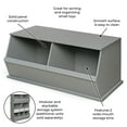 thumbnail image 2 of Badger Basket Children's 2-Bin Stackable Wooden Storage Cubby 5.3 Cu ft. – Gray, 2 of 9