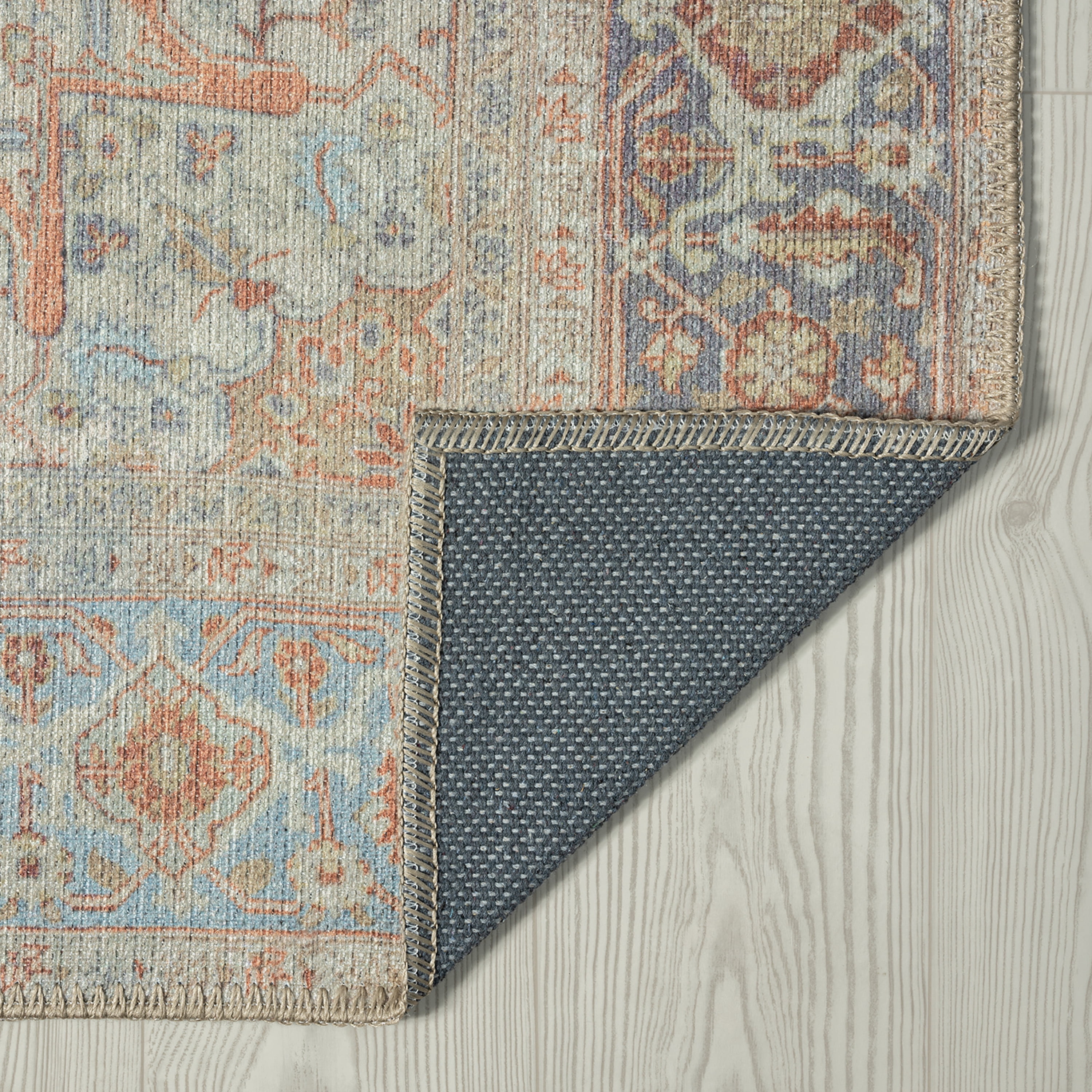 Traditional 5x7 Area Rug (5'3'' x 7'3'') Oriental Rust, Beige Living Room Easy to Clean Machine Washable