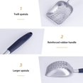 thumbnail image 2 of Scooper de arena para gatos, scoop de arena de metal duradero, scoop de arena de gato grande con mango azul hecho de aluminio sólido, scoop de arena de mano larga Feliz Sencillez, 2 of 5