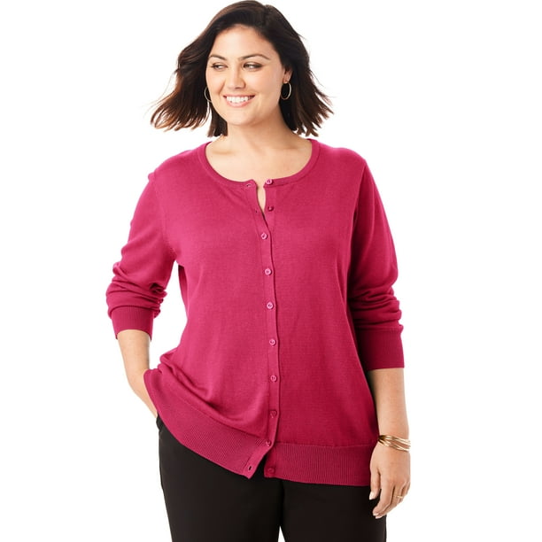 Jessica London Jessica London Women's Plus Size Fine Gauge Cardigan