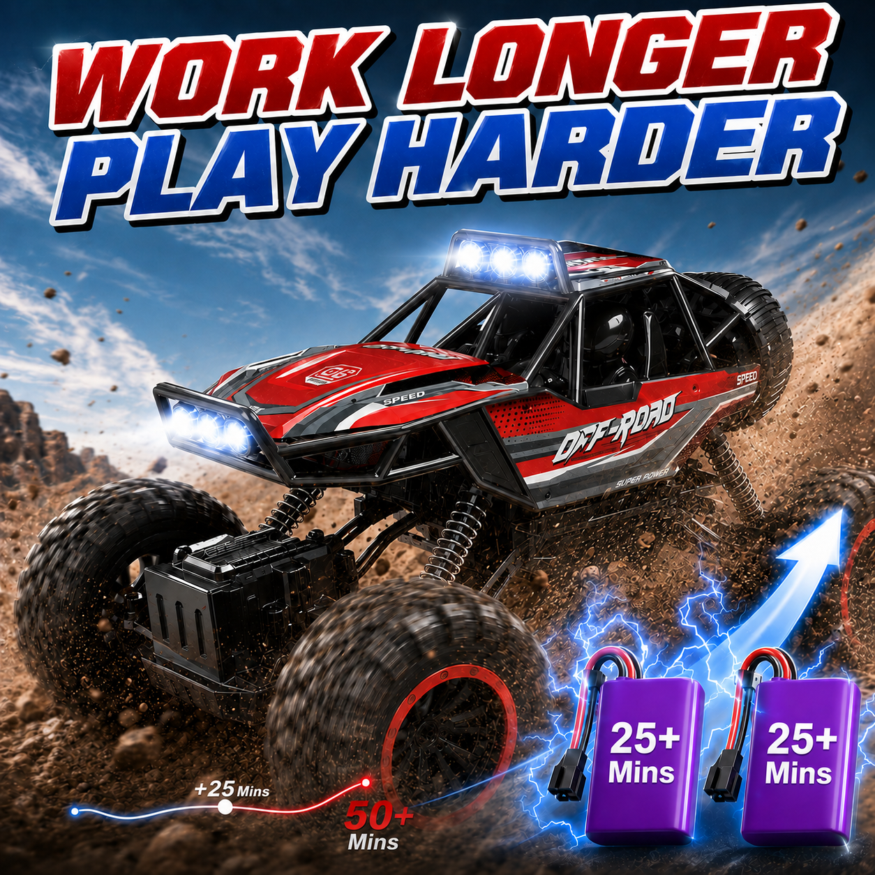 JoyStone 1:12 RC Monster Truck, 4WD Off-Road with Metal Shell & LED photo 6