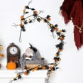 thumbnail image 6 of EUDIDV Spooky Halloween Ornaments Halloween Decorations 1.8 Meters Black Maple Leaf Horror Pumpkin Rattan Home Party Pendant Door Hanging Creepy Props, 6 of 6