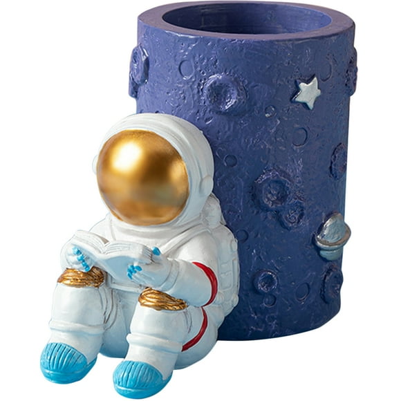 Porte-stylo Astronaute Porte-Crayon Figurine Astronaute Artisanat en Résine Décoration de Bureau