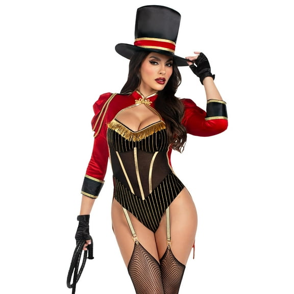 Leg Avenue Women's Ravishing Ringmaster Halloween Costume, Red/Black, Small