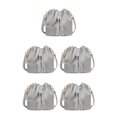 thumbnail image 1 of relayinert Bucket Shoulder Bag Drawstring Bag Purse Handbags Shopping Small Gray 22x11x19CM 5Set, 1 of 6