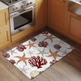 thumbnail image 3 of Summer Ocean Washable Small Entryway Area Rugs 2'x3', Grey Starfish Brown Red Coral Marine Life Low Pile Throw Rug Non-Slip Sturdy Edge Binding Carpet for Front Door Floor Room Entry, 3 of 9