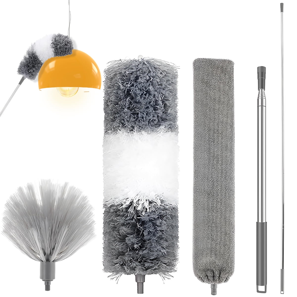 Gpoty Microfiber Dusters,Telescopic Feather Duster with 1698'' Extra