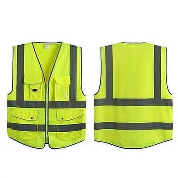 G & F Reflective Vest Safety Vest High Visibility with Reflective Strips ANSI Class 2, XL Yellow