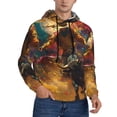thumbnail image 2 of Balery Colorful Bull Western Man Pattern Mens Hoodie Kangaroo Pocket Hoodie Pullover Hooded Sweatshirt Ideal for Daily Wear Travel and Home-Medium, 2 of 7