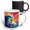 Multicolor, variant on 3drose, a Lady Surfer Rides the Wave. Red Sky, Blue Wave. Art, Gift, Card, 11oz Magic Transforming Mug