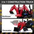 thumbnail image 4 of COCLUB 12V Excavator Construction Vehicles for Boys Girls, Battery Powered Ride On Car with Remote Control, Front Loader Bulldozer, Digger, Ceiling, Electric Ride on Toys for Kids, Red, 4 of 7