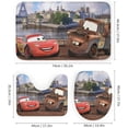 thumbnail image 4 of 4 Piece Cartoon Cars Fabric Shower Curtain Set, Anime Cute Shower Curtain and Rug Set for Bathroom, Toilet Lid Cover and Bath Mat with 12 Hooks Curtain Set Decor 48x72 in, 4 of 16