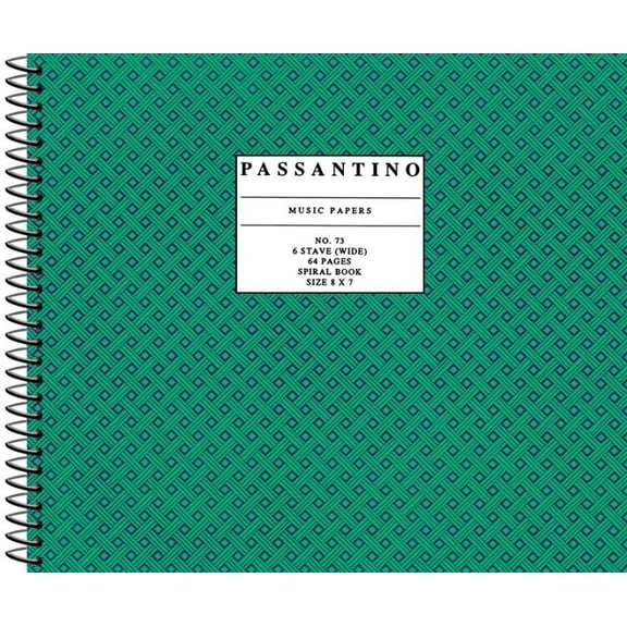 Passantino Manuscript Papers 73. Spiral Book 6-Stave: Passantino Manuscript Paper, (Paperback)
