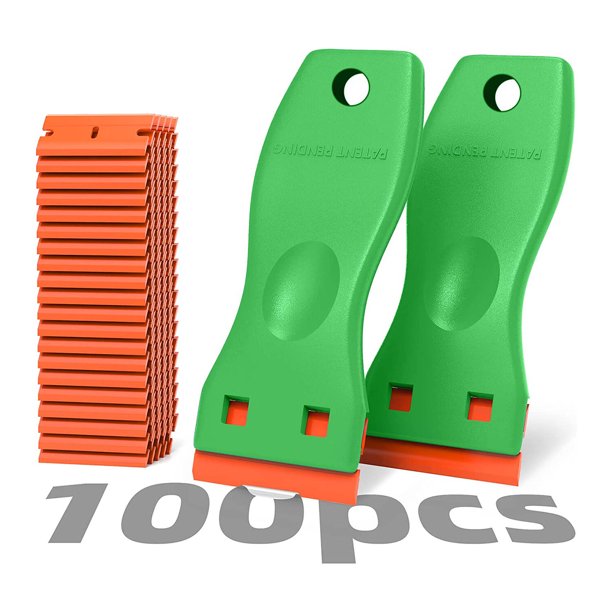 DOMETOUR Plastic Razor Blades Scraper Tool Wall Paint Remover 2 Pack