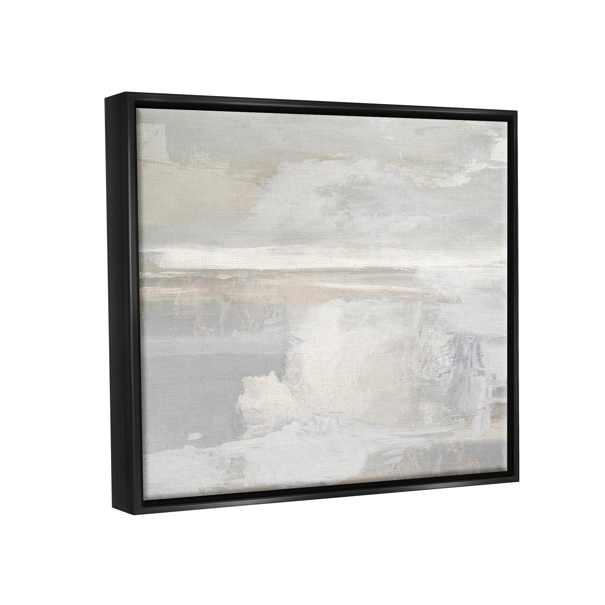 Stupell Industries Modern Grey Scenery Abstract Painting Black Floater Framed Canvas Art Print Wall Art, 21 x 17